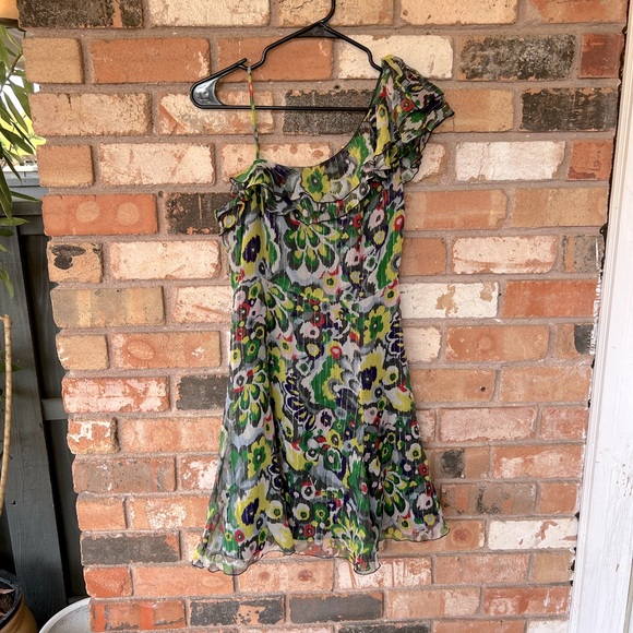 Armani Exchange Dresses & Skirts - Armani Exchange Silk Dress floral one shoulder mini dress